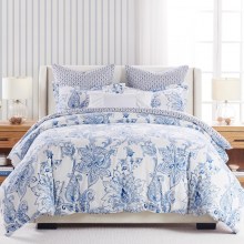 Levtex-Home-Benette-Comforter-Set-FullQueen-Comforter-Two-Standard-Pillow-Cases-Floral-Paisley-Blue-and-White-Comforter-90-x-94in.-and-Pillow-Case-26-x-58
