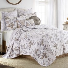 Levtex-Home-Pisa-Quilt-Set-FullQueen-Quilt-Two-Standard-Pillow-Shams-Floral-Peacock-Grey-and-Taupe-Quilt-Size-88x92in.-and-Pillow-Sham-Size-26x20in.-6